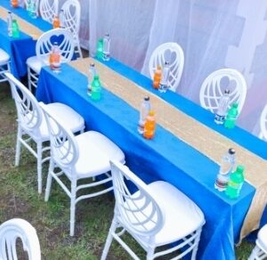 DRESSED RECTANGULAR TABLE & RUNNER